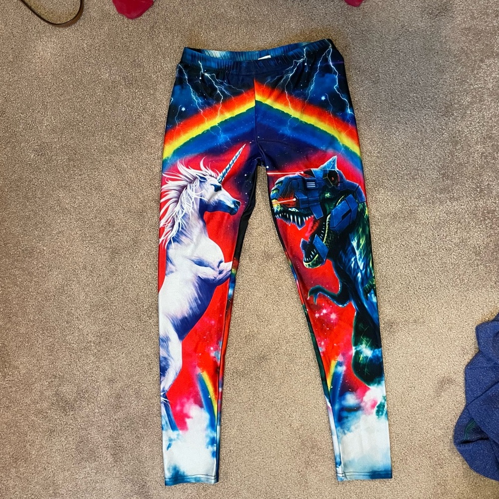 Unicorn dinosaur leggings